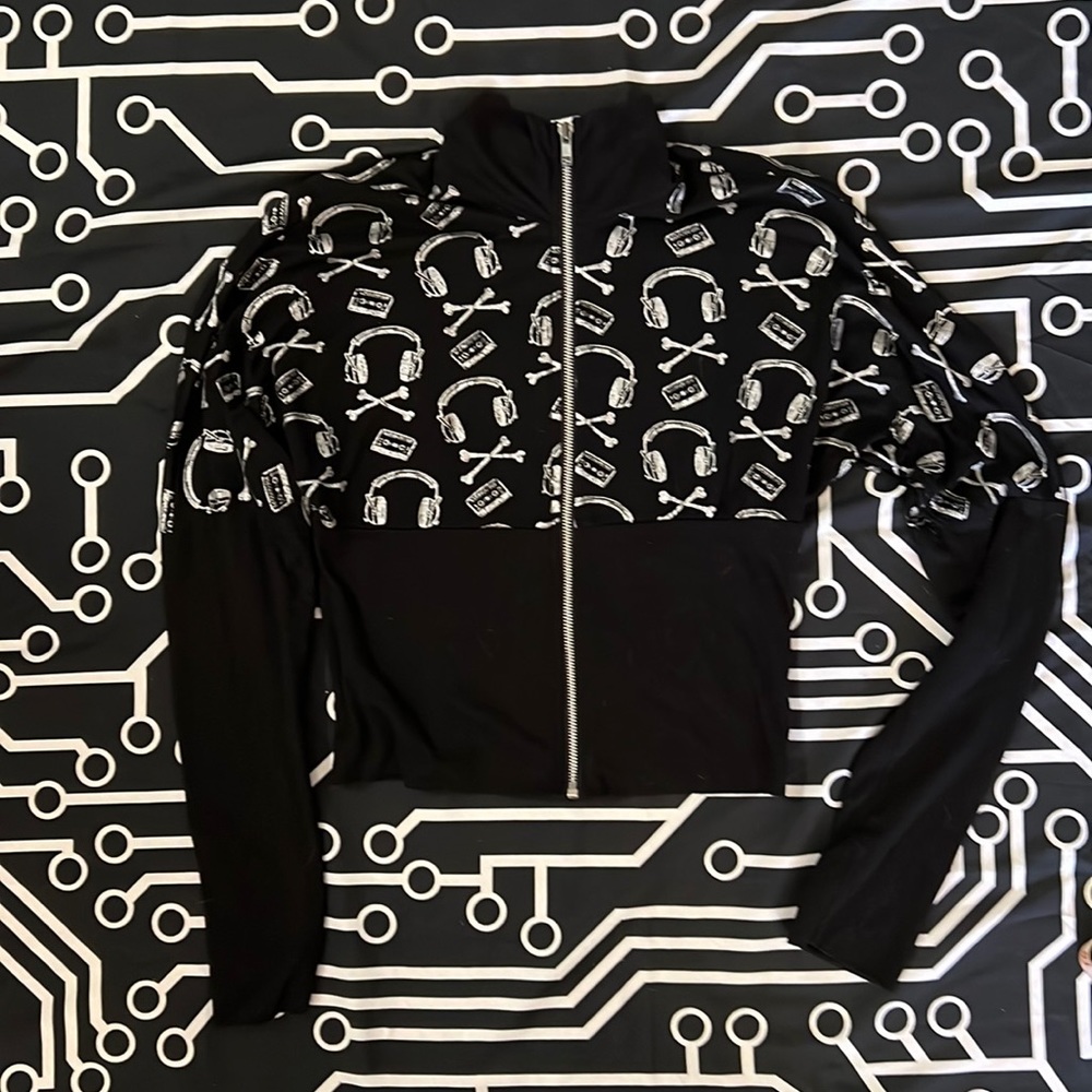 RARE Y2K cybergoth cyberpunk rave festival Lip Service crop top